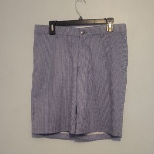 adidas Men's Navy Checkered Flat Front Shorts